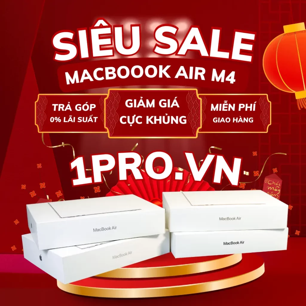 Macbook Air M4 hiển thị giao diện AI trên bàn làm việc 2025